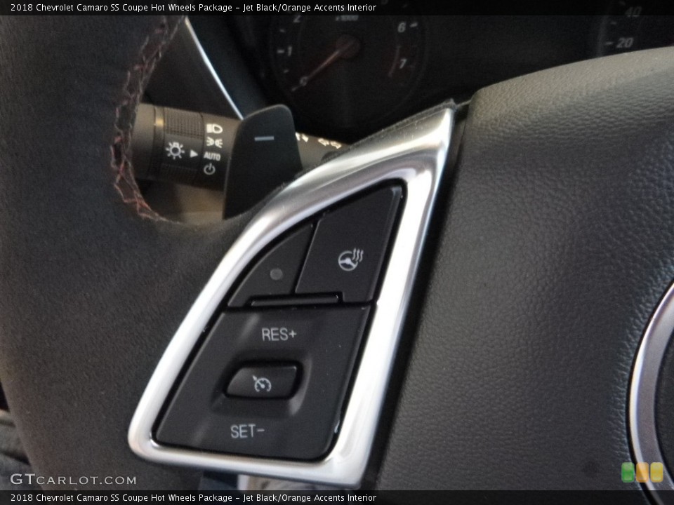 Jet Black/Orange Accents Interior Controls for the 2018 Chevrolet Camaro SS Coupe Hot Wheels Package #126775127