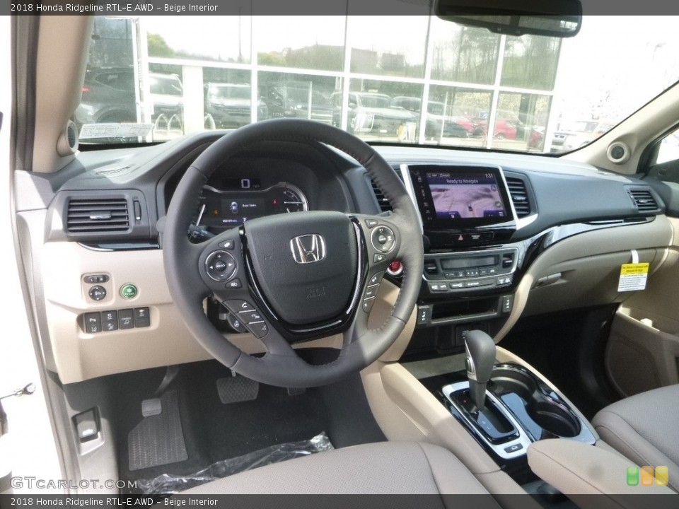 Beige Interior Dashboard for the 2018 Honda Ridgeline RTL-E AWD #126780167