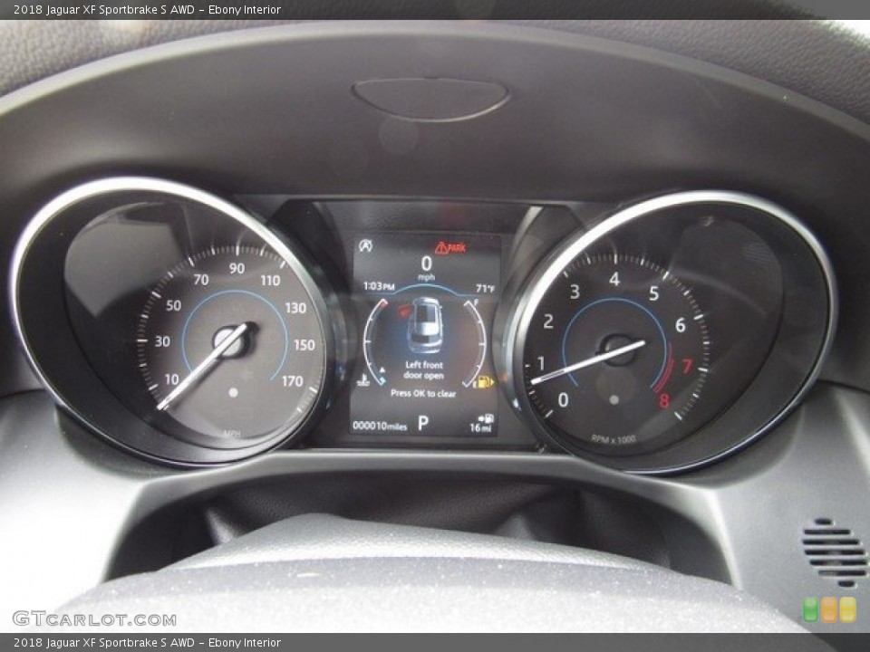 Ebony Interior Gauges for the 2018 Jaguar XF Sportbrake S AWD #126788732