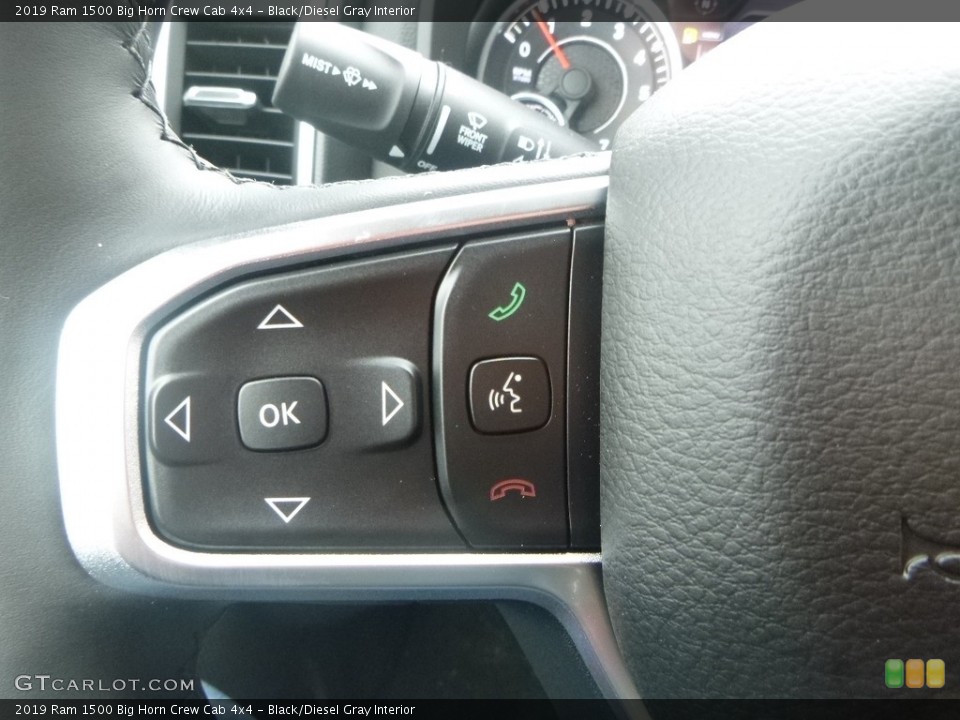 Black/Diesel Gray Interior Controls for the 2019 Ram 1500 Big Horn Crew Cab 4x4 #126794861