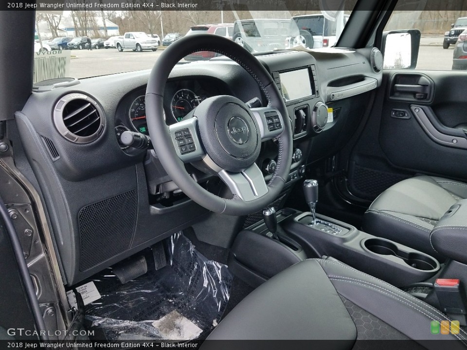 Black Interior Photo for the 2018 Jeep Wrangler Unlimited Freedom Edition 4X4 #126796430