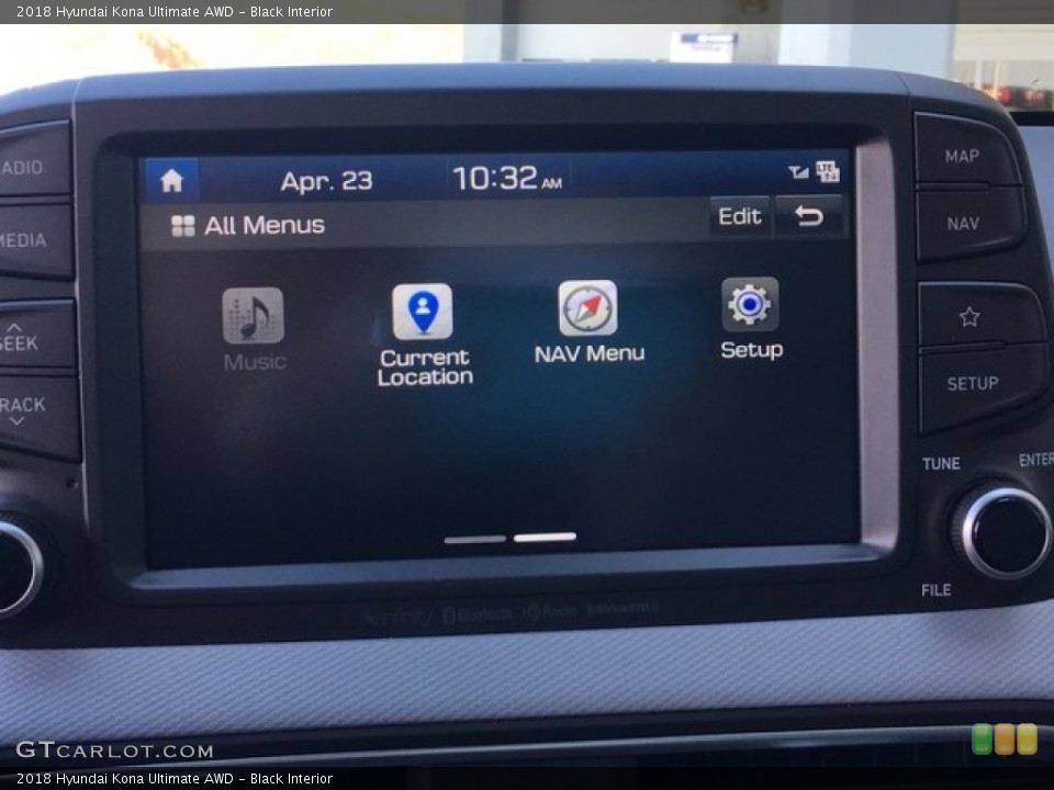 Black Interior Controls for the 2018 Hyundai Kona Ultimate AWD #126806618