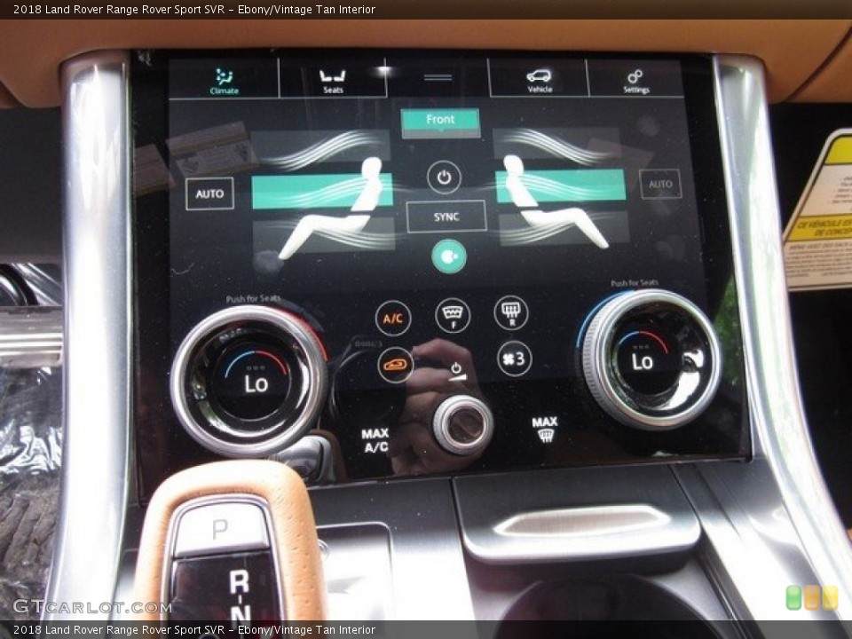 Ebony/Vintage Tan Interior Controls for the 2018 Land Rover Range Rover Sport SVR #126834317