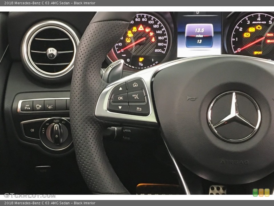 Black Interior Steering Wheel for the 2018 Mercedes-Benz C 63 AMG Sedan #126838922