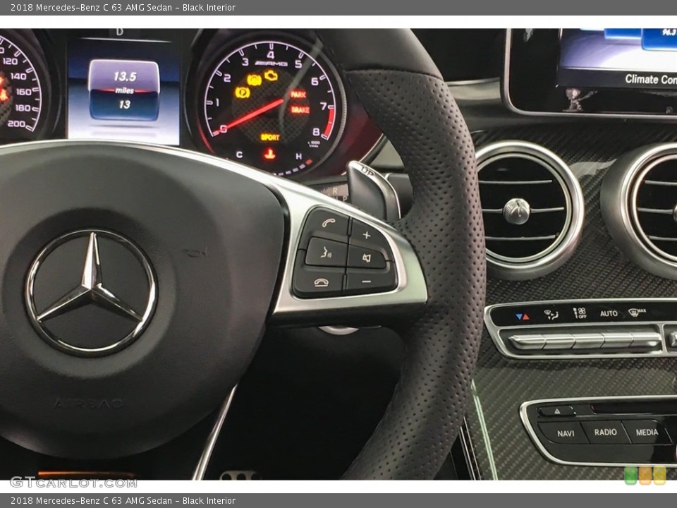 Black Interior Steering Wheel for the 2018 Mercedes-Benz C 63 AMG Sedan #126838946