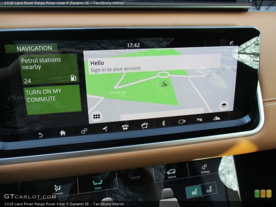 Tan/Ebony Interior Navigation for the 2018 Land Rover Range Rover Velar R Dynamic SE #126840107