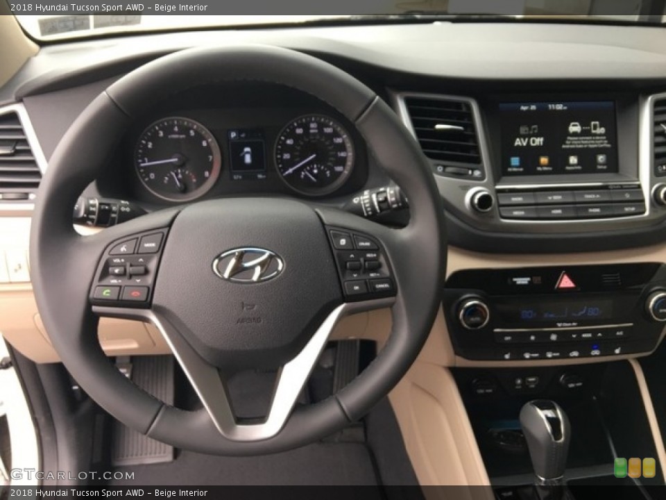 Beige Interior Controls for the 2018 Hyundai Tucson Sport AWD #126845972