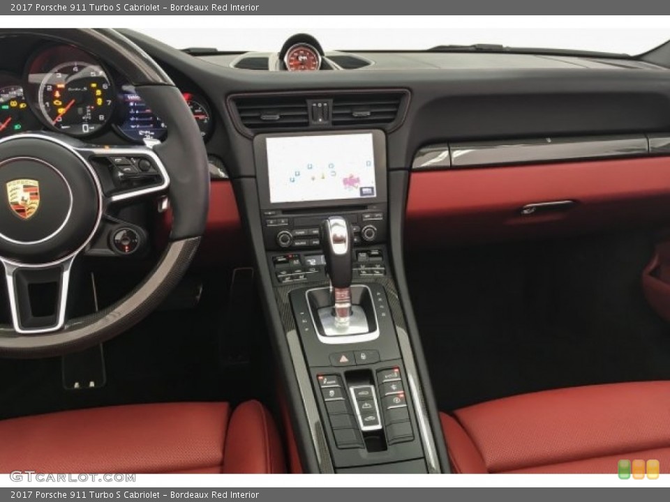 Bordeaux Red Interior Controls for the 2017 Porsche 911 Turbo S Cabriolet #126854066
