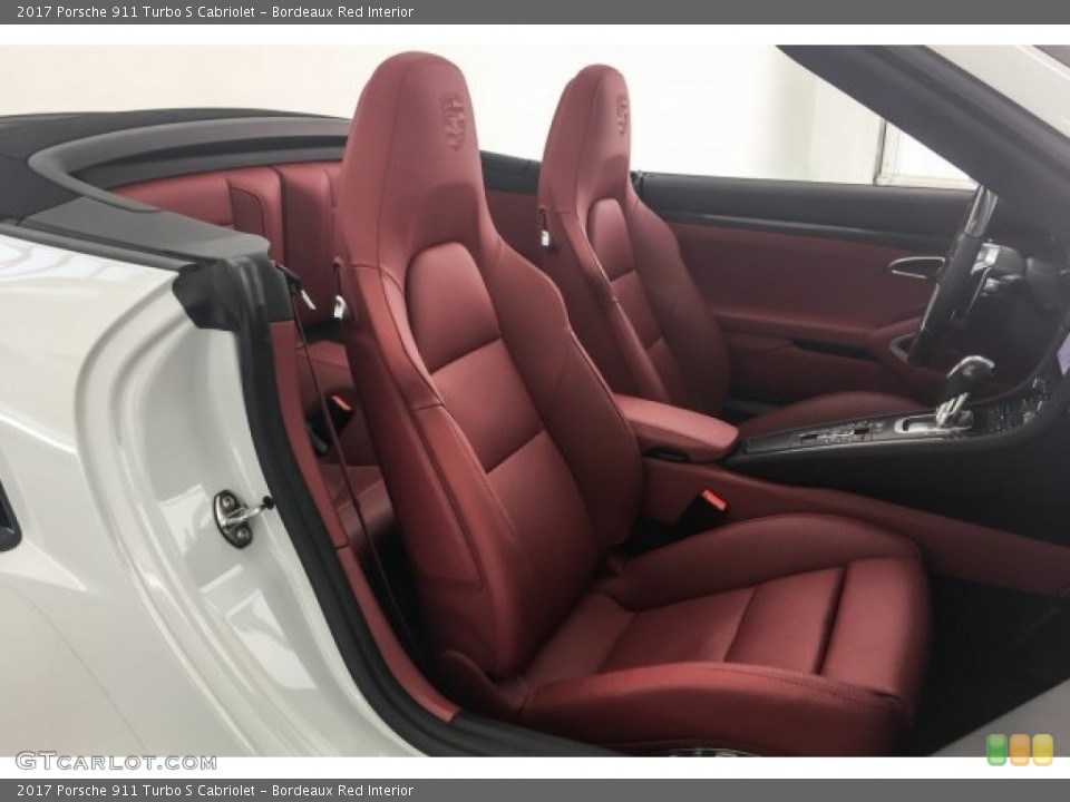 Bordeaux Red Interior Front Seat for the 2017 Porsche 911 Turbo S Cabriolet #126854078
