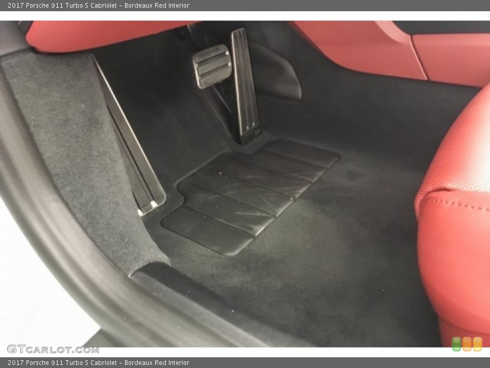 Bordeaux Red Interior Controls for the 2017 Porsche 911 Turbo S Cabriolet #126854234