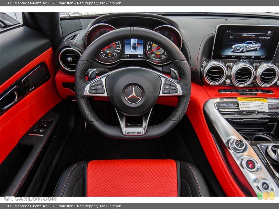 Red Pepper/Black Interior Steering Wheel for the 2018 Mercedes-Benz AMG GT Roadster #126860725