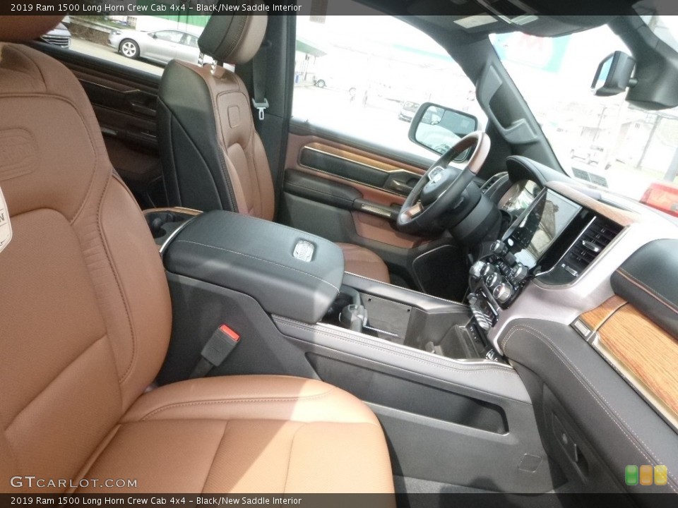 Black/New Saddle Interior Front Seat for the 2019 Ram 1500 Long Horn Crew Cab 4x4 #126869074