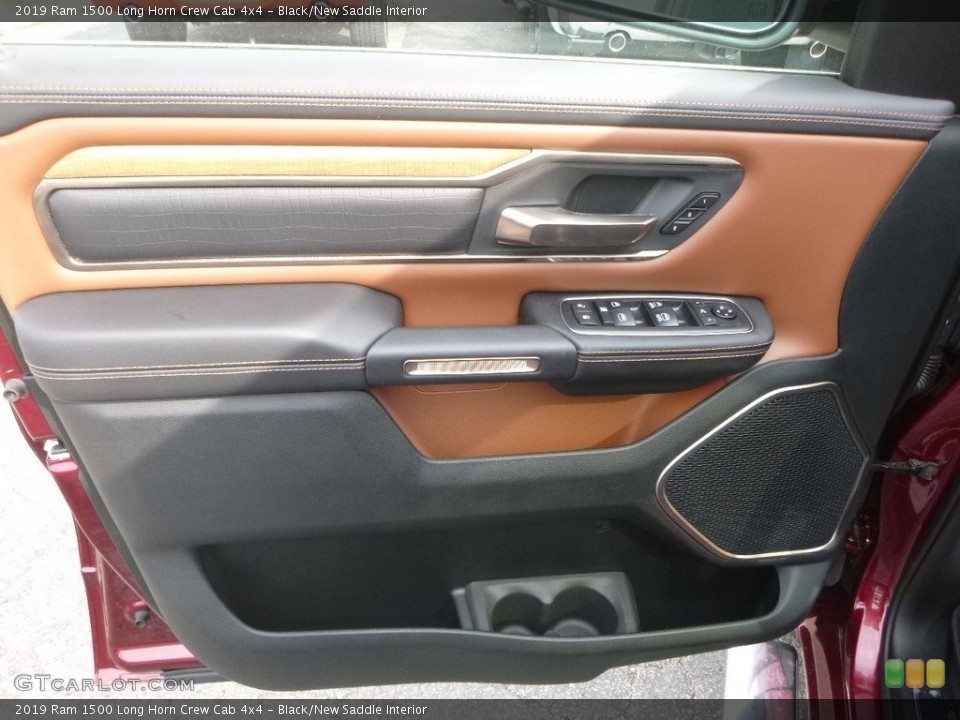 Black/New Saddle Interior Door Panel for the 2019 Ram 1500 Long Horn Crew Cab 4x4 #126869164