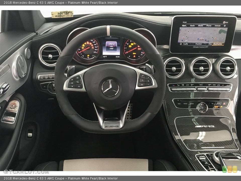 Platinum White Pearl/Black Interior Steering Wheel for the 2018 Mercedes-Benz C 63 S AMG Coupe #126891129