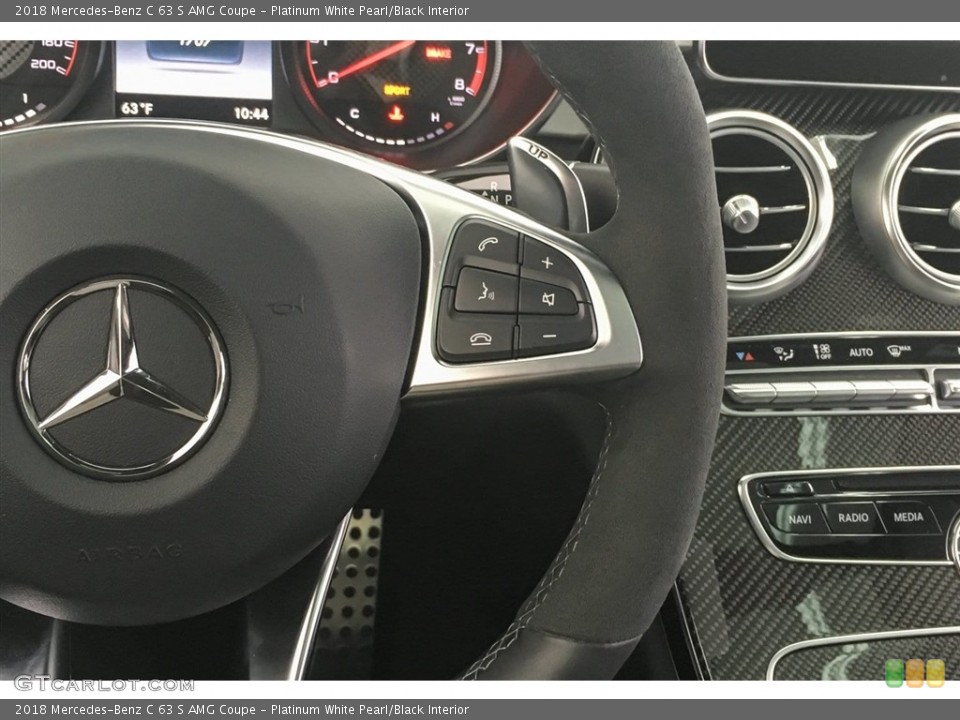 Platinum White Pearl/Black Interior Steering Wheel for the 2018 Mercedes-Benz C 63 S AMG Coupe #126891258