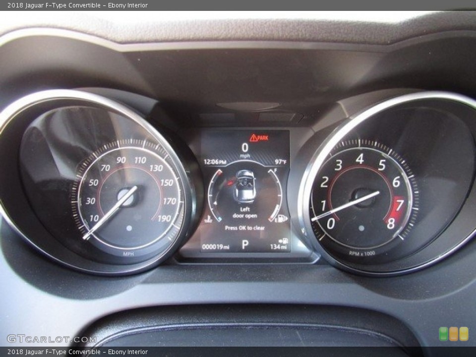 Ebony Interior Gauges for the 2018 Jaguar F-Type Convertible #126910017