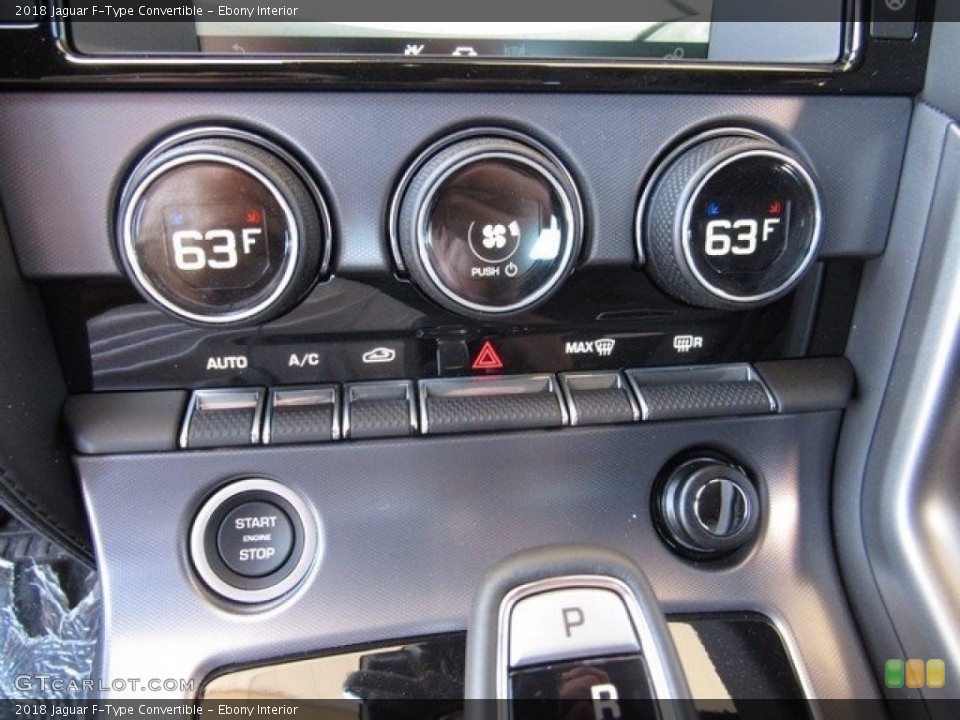 Ebony Interior Controls for the 2018 Jaguar F-Type Convertible #126910089
