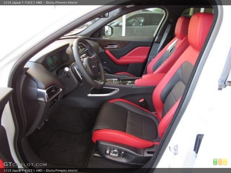 Ebony/Pimento Interior Photo for the 2018 Jaguar F-PACE S AWD #126913023