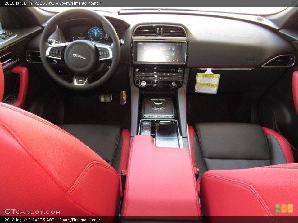 Ebony/Pimento Interior Dashboard for the 2018 Jaguar F-PACE S AWD #126913041