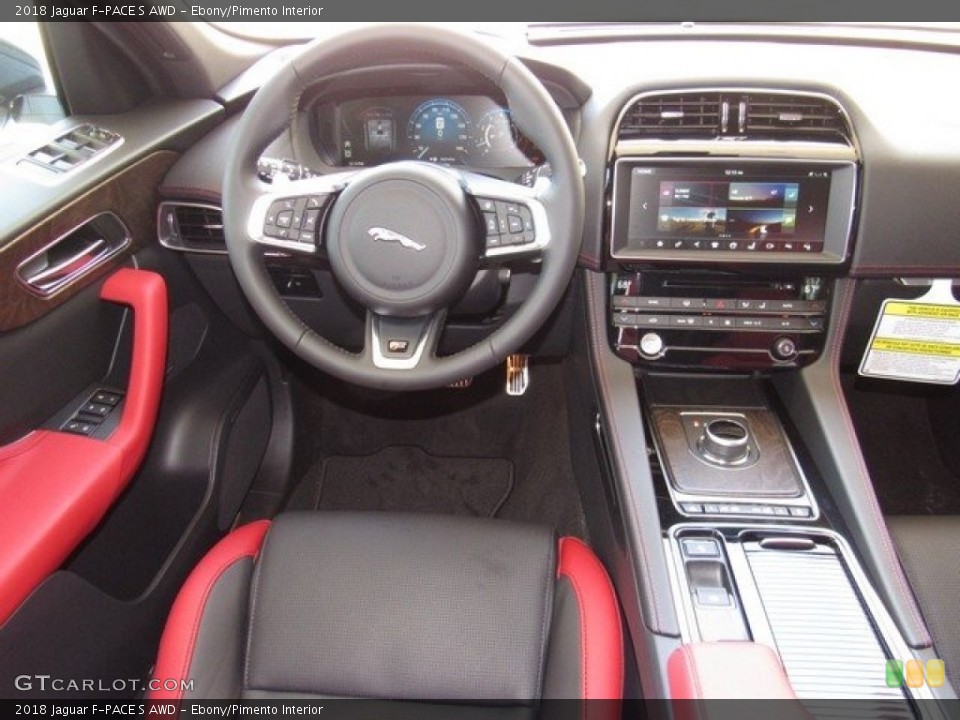 Ebony/Pimento Interior Dashboard for the 2018 Jaguar F-PACE S AWD #126913221