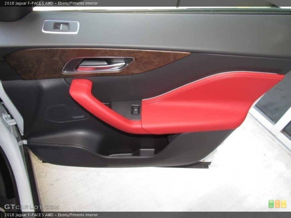 Ebony/Pimento Interior Door Panel for the 2018 Jaguar F-PACE S AWD #126913338
