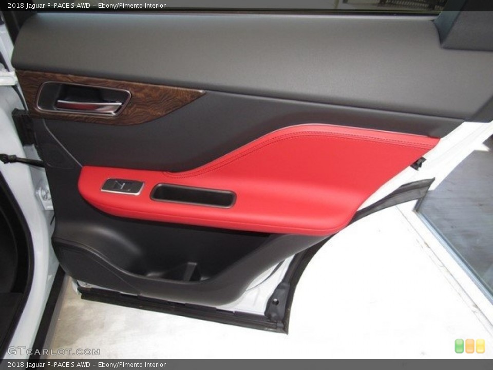 Ebony/Pimento Interior Door Panel for the 2018 Jaguar F-PACE S AWD #126913353