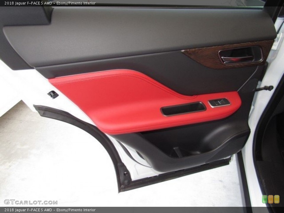 Ebony/Pimento Interior Door Panel for the 2018 Jaguar F-PACE S AWD #126913365
