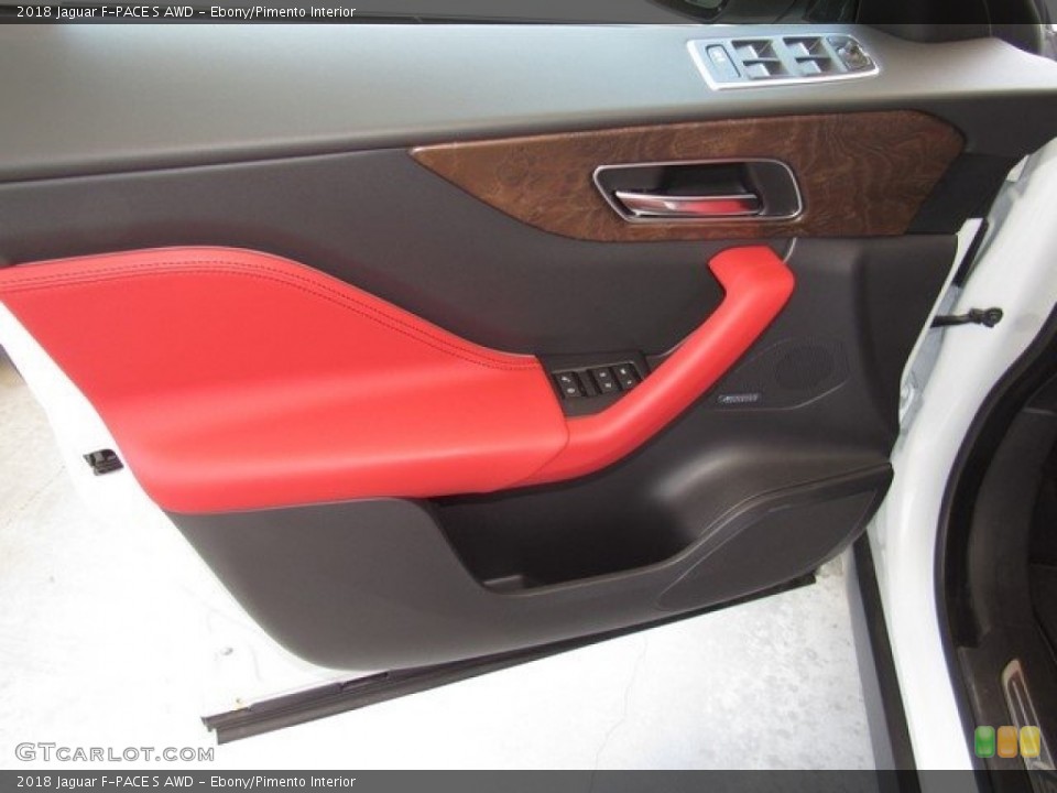 Ebony/Pimento Interior Door Panel for the 2018 Jaguar F-PACE S AWD #126913386