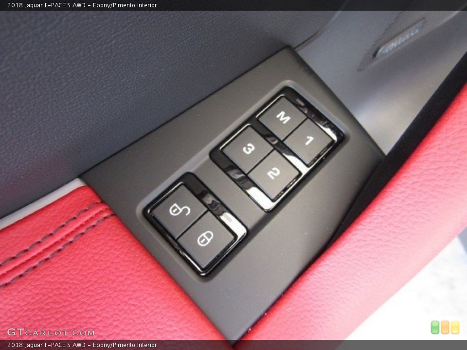 Ebony/Pimento Interior Controls for the 2018 Jaguar F-PACE S AWD #126913398