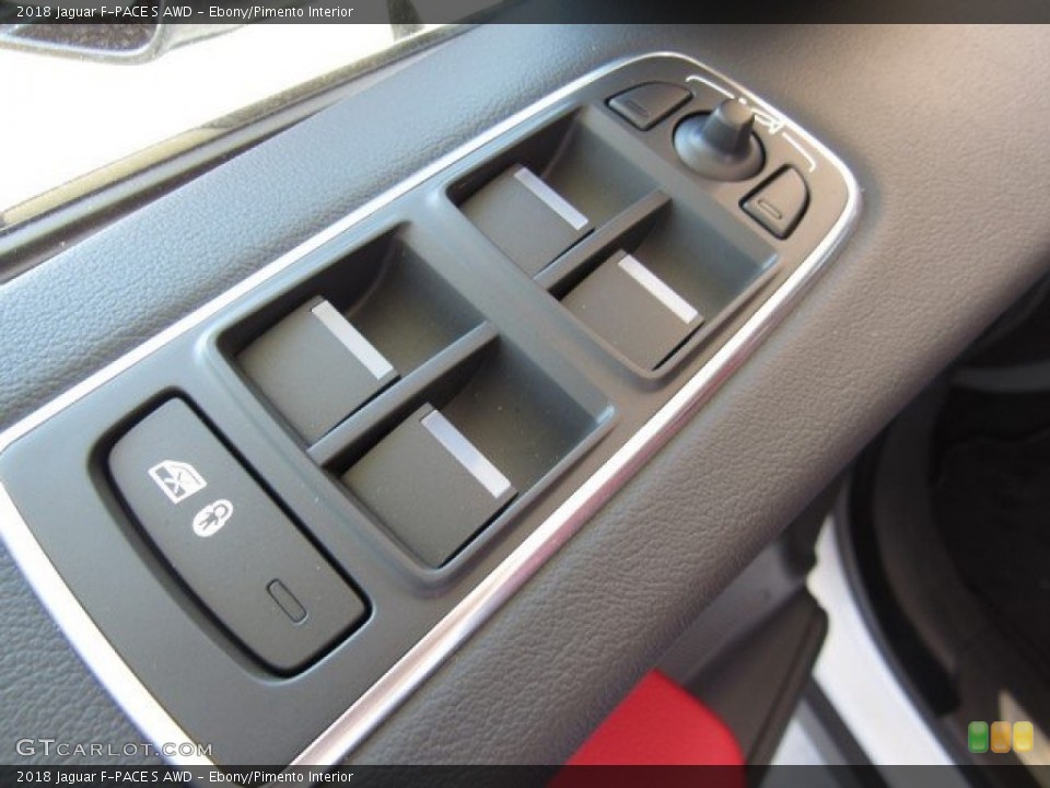Ebony/Pimento Interior Controls for the 2018 Jaguar F-PACE S AWD #126913416