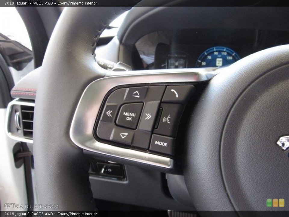 Ebony/Pimento Interior Steering Wheel for the 2018 Jaguar F-PACE S AWD #126913467