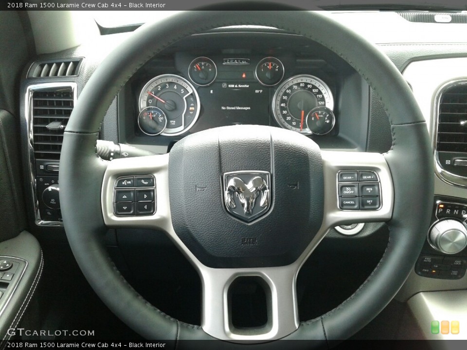 Black Interior Steering Wheel for the 2018 Ram 1500 Laramie Crew Cab 4x4 #126953462