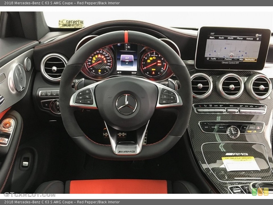 Red Pepper/Black Interior Controls for the 2018 Mercedes-Benz C 63 S AMG Coupe #126991163