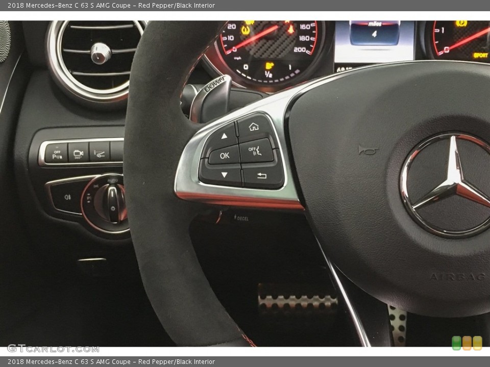 Red Pepper/Black Interior Controls for the 2018 Mercedes-Benz C 63 S AMG Coupe #126991493
