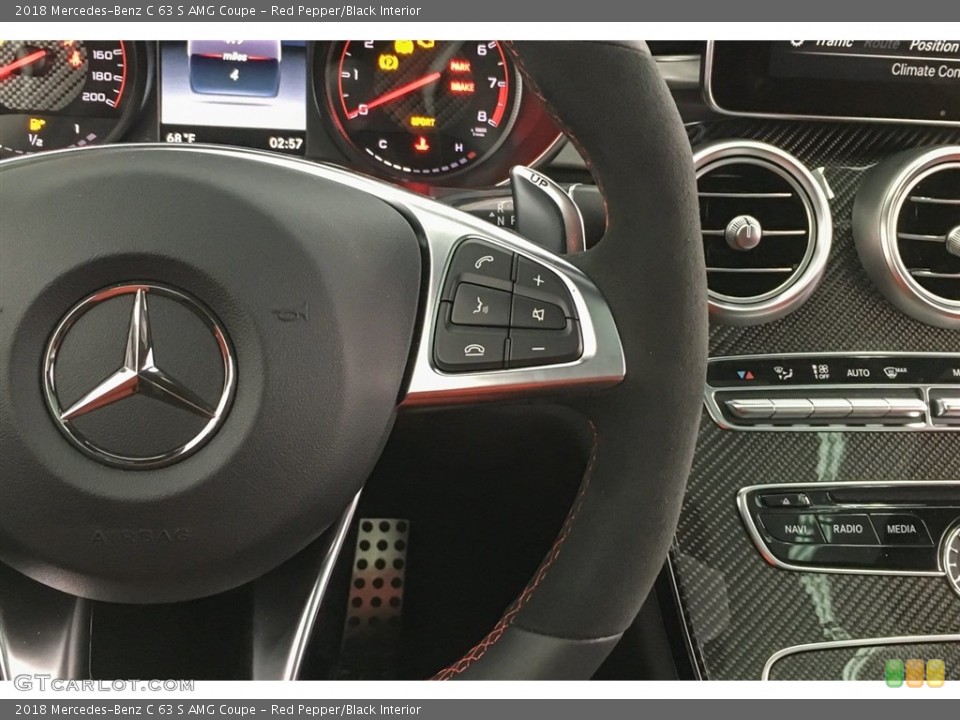 Red Pepper/Black Interior Controls for the 2018 Mercedes-Benz C 63 S AMG Coupe #126991526