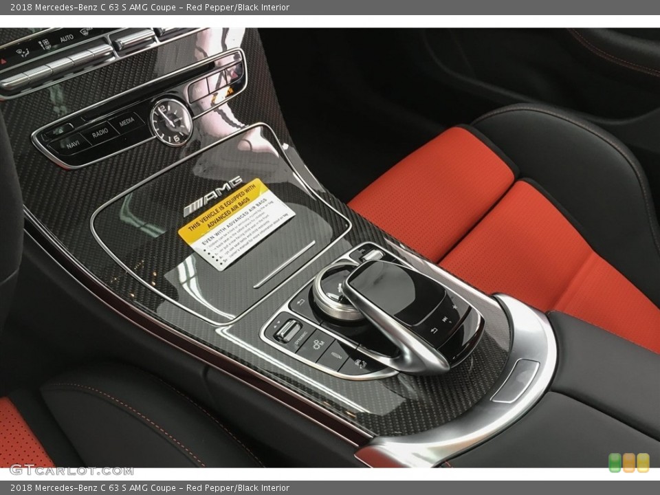 Red Pepper/Black Interior Controls for the 2018 Mercedes-Benz C 63 S AMG Coupe #126991572