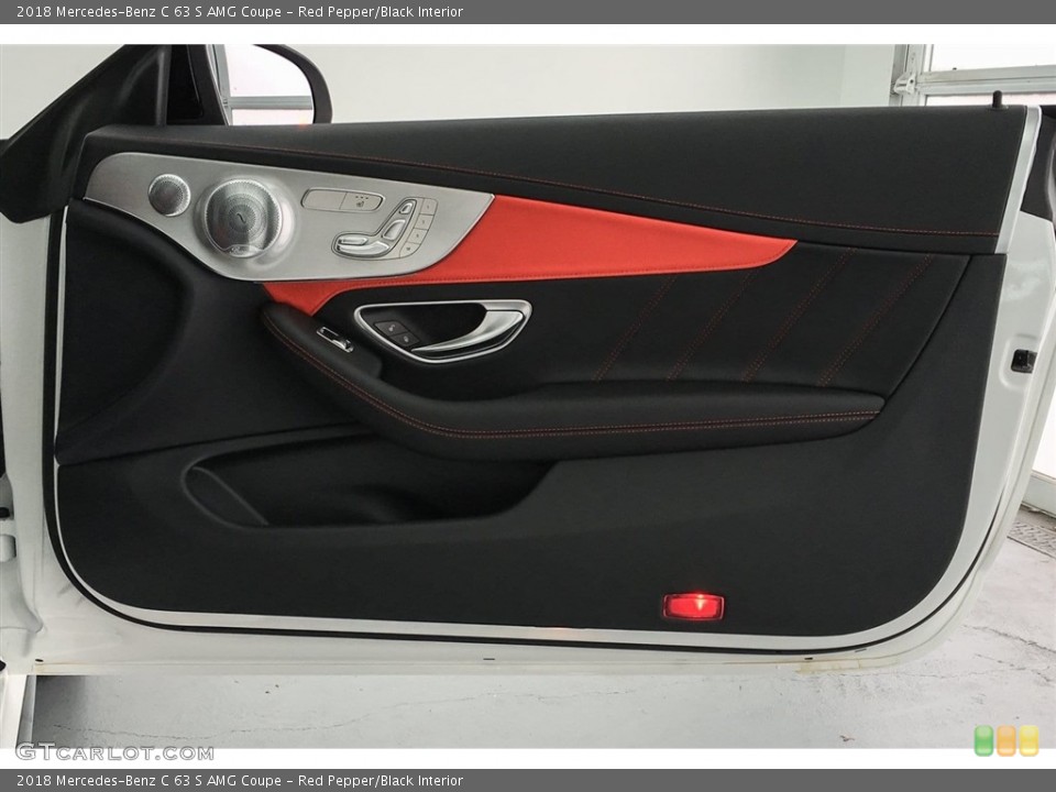 Red Pepper/Black Interior Door Panel for the 2018 Mercedes-Benz C 63 S AMG Coupe #126991793