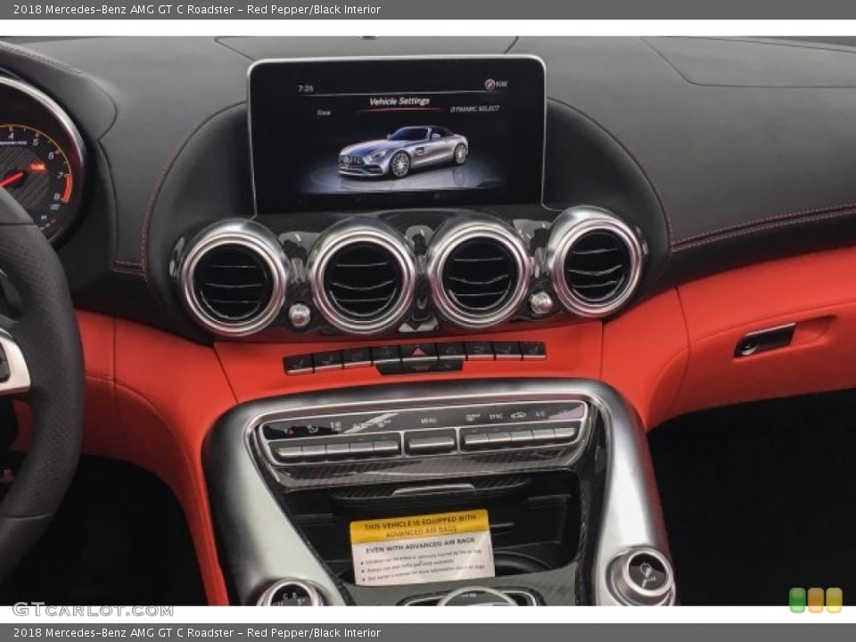 Red Pepper/Black Interior Controls for the 2018 Mercedes-Benz AMG GT C Roadster #126995300