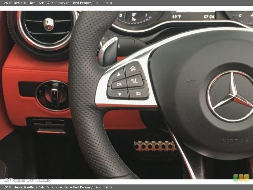 Red Pepper/Black Interior Steering Wheel for the 2018 Mercedes-Benz AMG GT C Roadster #126995531