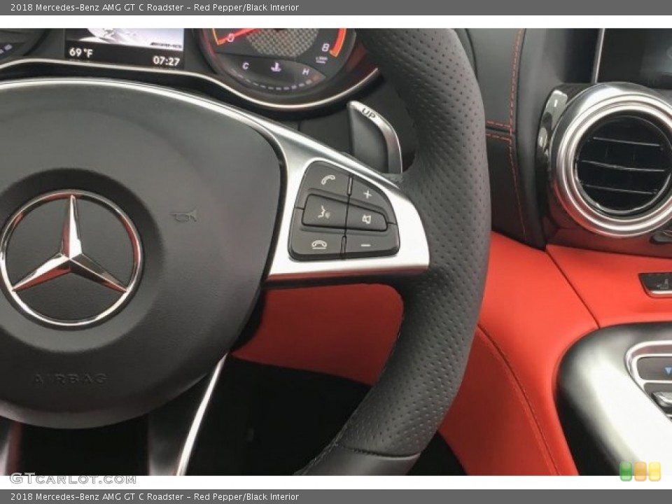 Red Pepper/Black Interior Steering Wheel for the 2018 Mercedes-Benz AMG GT C Roadster #126995549