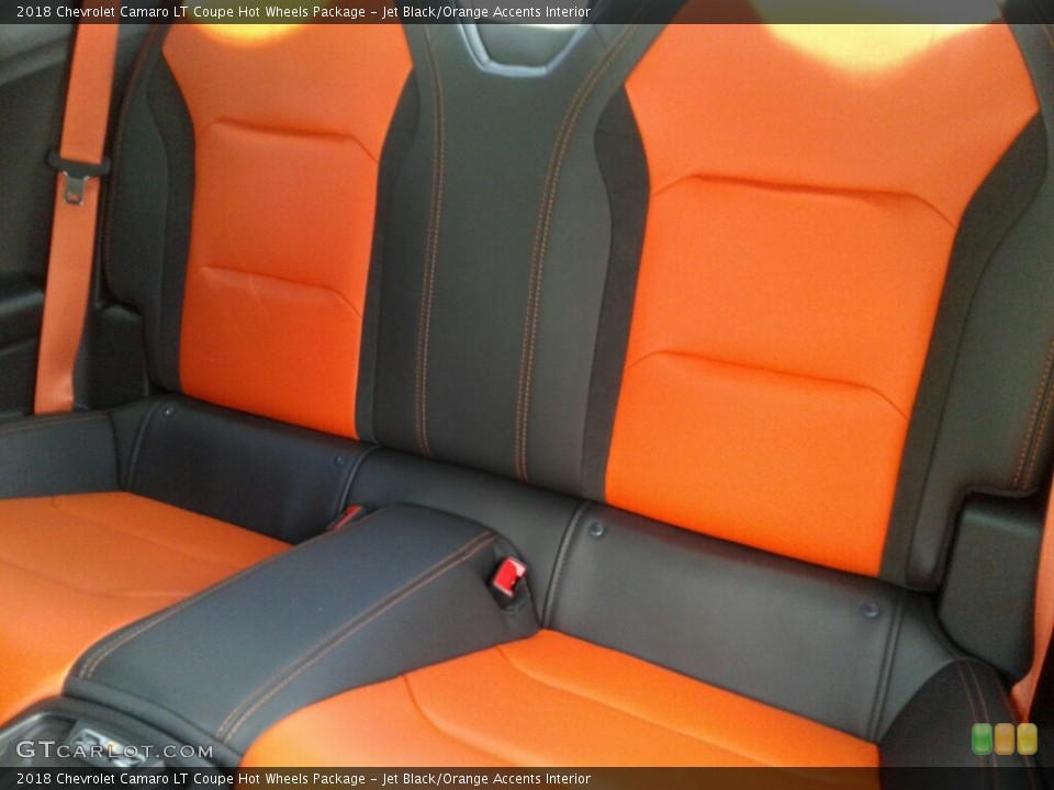 Jet Black/Orange Accents Interior Rear Seat for the 2018 Chevrolet Camaro LT Coupe Hot Wheels Package #127000142