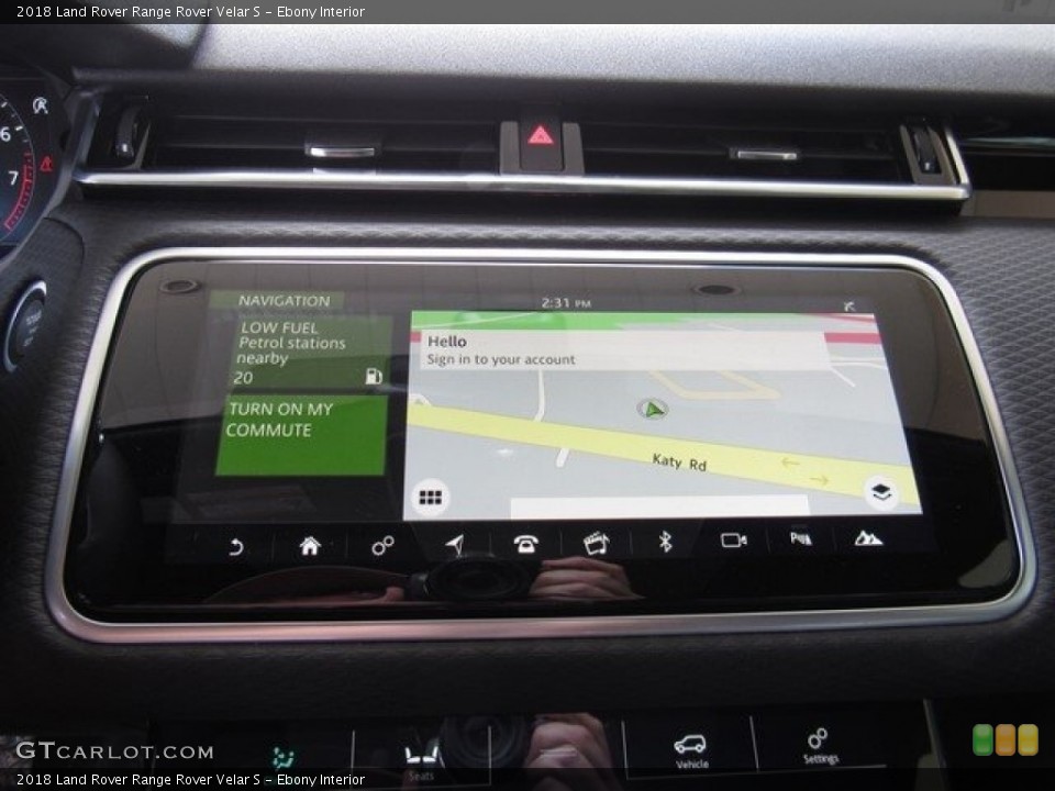 Ebony Interior Navigation for the 2018 Land Rover Range Rover Velar S #127046036