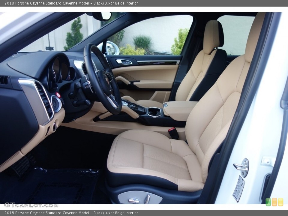 Black/Luxor Beige Interior Front Seat for the 2018 Porsche Cayenne  #127066812