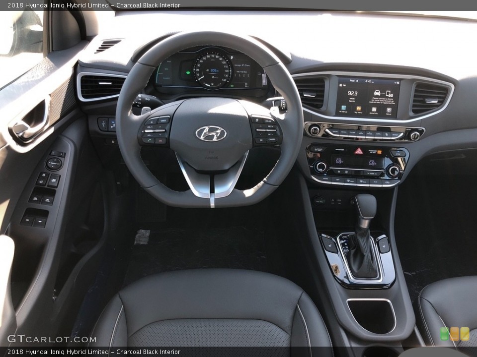Charcoal Black Interior Dashboard for the 2018 Hyundai Ioniq Hybrid Limited #127068540