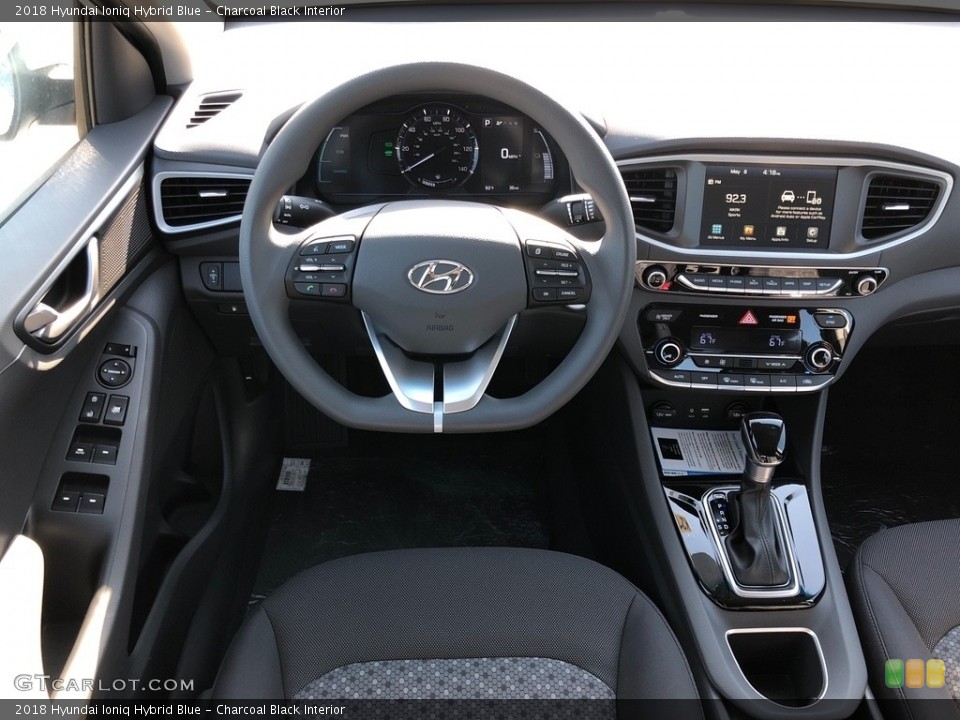 Charcoal Black Interior Dashboard for the 2018 Hyundai Ioniq Hybrid Blue #127068747