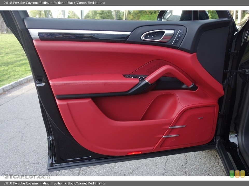Black/Garnet Red Interior Door Panel for the 2018 Porsche Cayenne Platinum Edition #127068849