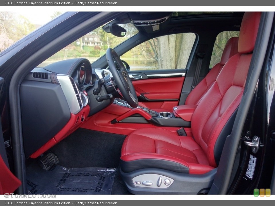 Black/Garnet Red Interior Front Seat for the 2018 Porsche Cayenne Platinum Edition #127068879