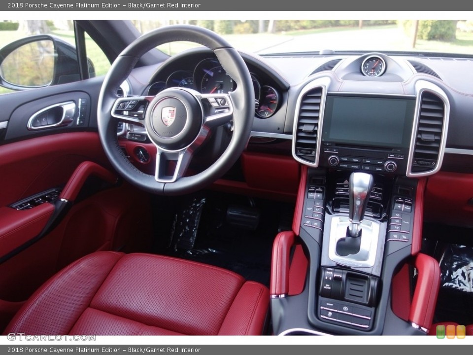Black/Garnet Red Interior Dashboard for the 2018 Porsche Cayenne Platinum Edition #127068906