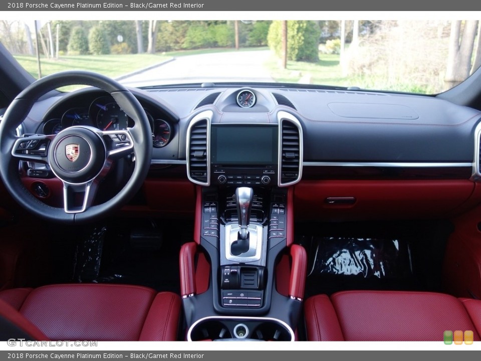 Black/Garnet Red Interior Dashboard for the 2018 Porsche Cayenne Platinum Edition #127068930