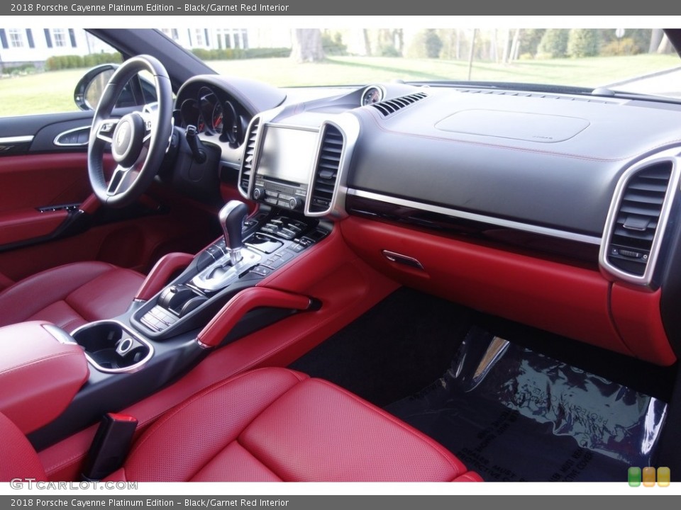 Black/Garnet Red Interior Dashboard for the 2018 Porsche Cayenne Platinum Edition #127068979